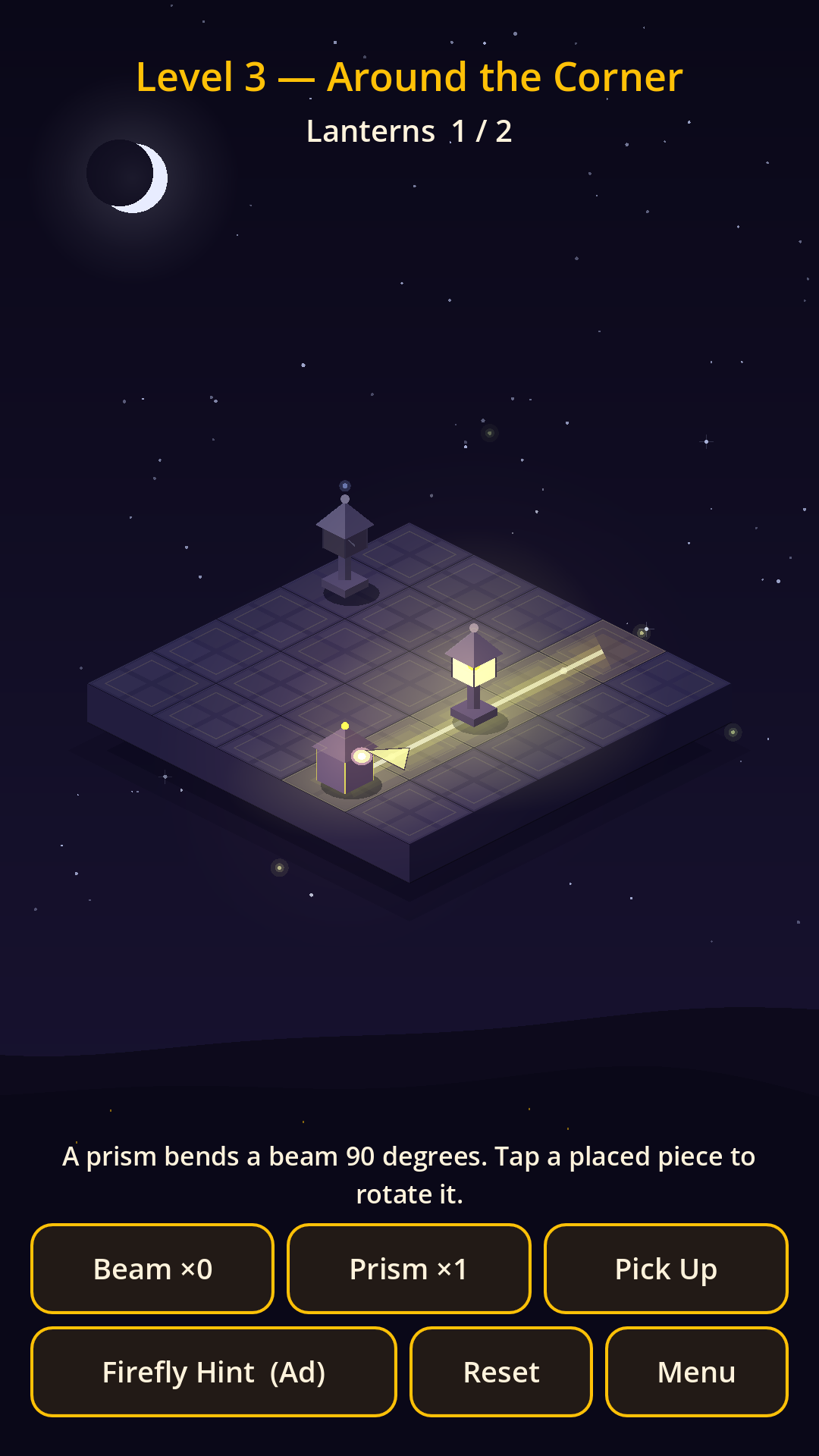 Beam candle ray casting across cobblestones